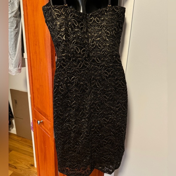 Victoria’s Secret Moda International Black and Gold Brocade Dress. SZ 12 - Picture 3 of 5
